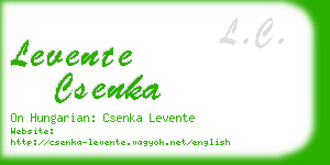 levente csenka business card